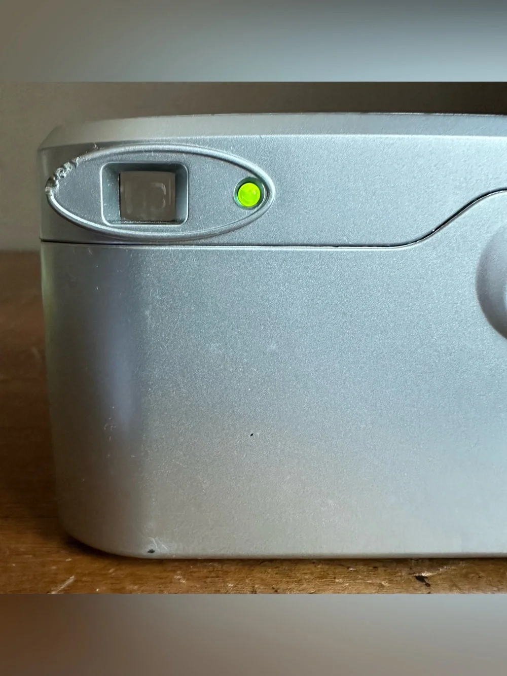 Polaroid Silver Point-and-Shoot Camera with Red-Trim Strap